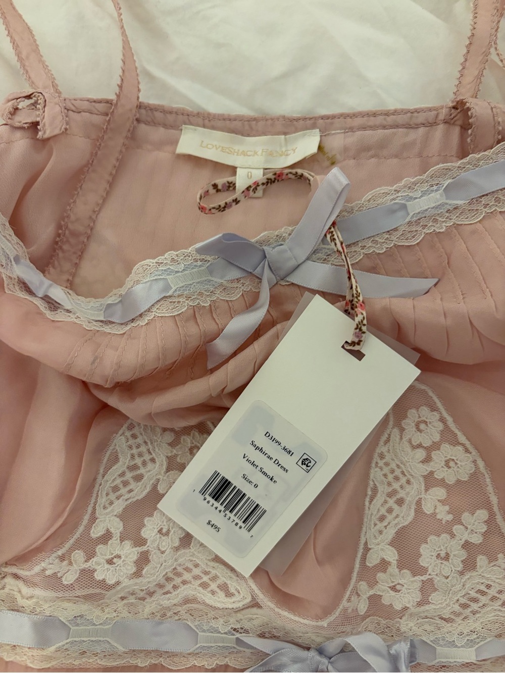 Love Shack Fancy Saphirae Silk Habotai Mini Dress - Picture 5 of 7